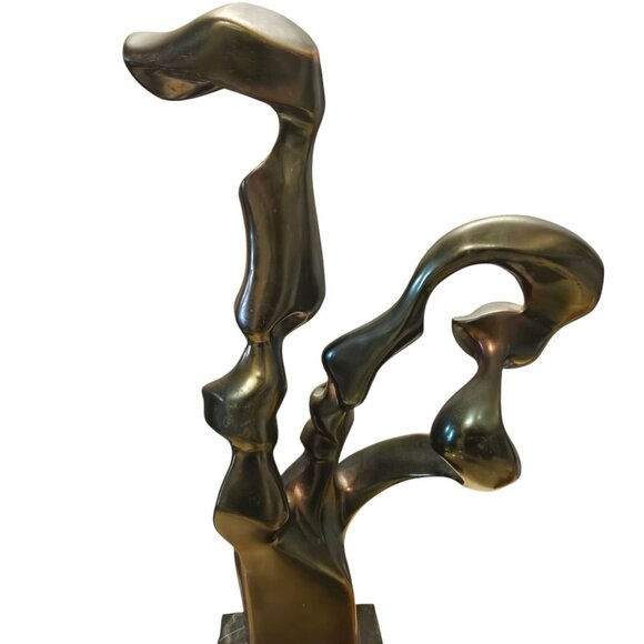 Abstract Modern Kiss Sculpture 15 inch AS IS Couple Love Home Decor - Picture 11 of 16